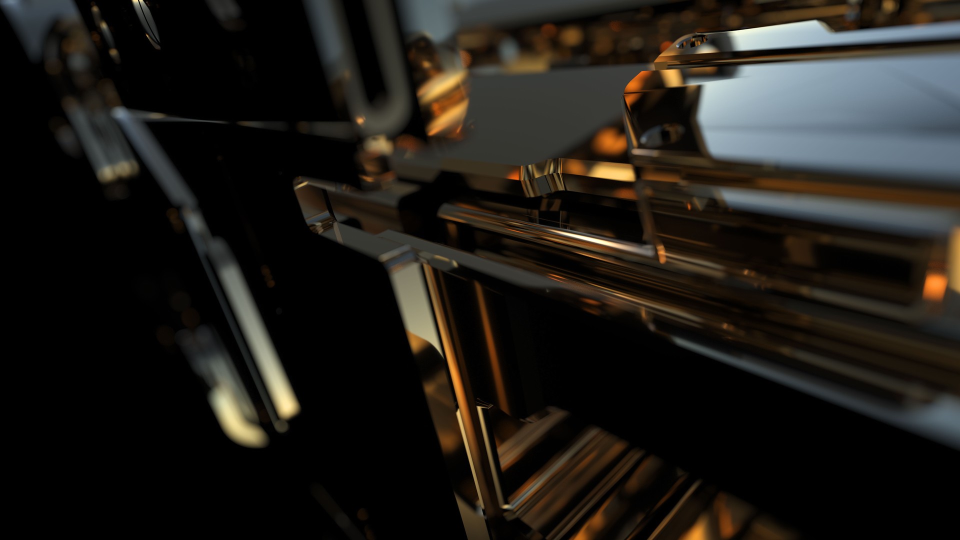 Metal Structure Illuminated By Light